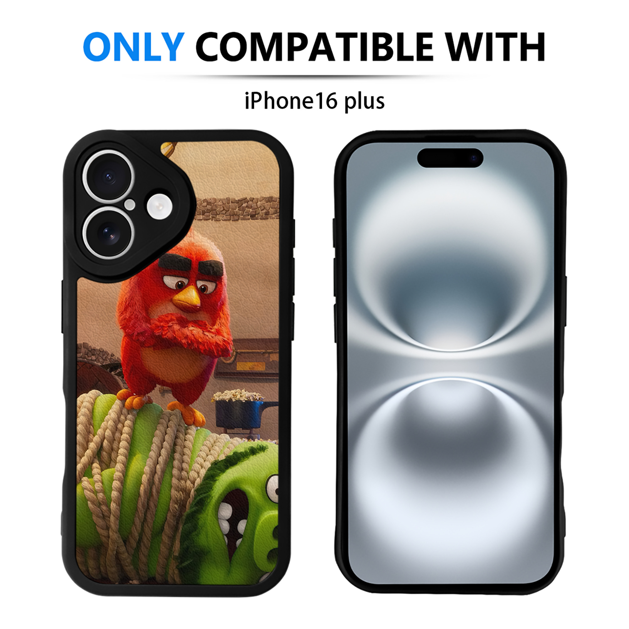 （画像用） Angry Birds アングリーバード 【iPhone 16シリーズ対応】シリコンスマホケース（レザー調） 材質：シリコン